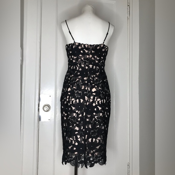 Lulu’s Black Floral Lace Overlay Spaghetti Strap Dress - Picture 3 of 6